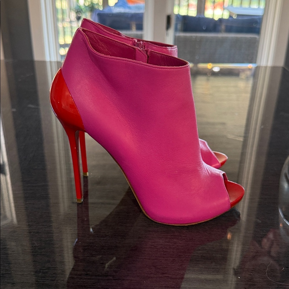 Alexander McQueen Fuchsia and Scarlet Heeled Boots